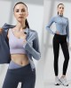 Yoga suit, autumn and winter top, long sleeved women's stand up collar, tight fitting fingertips, fitness, quick drying, running and sports jacket