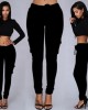 Pencil pants are hot selling for women with multiple pockets, drawstring straps, and a waist belt for women's casual pants