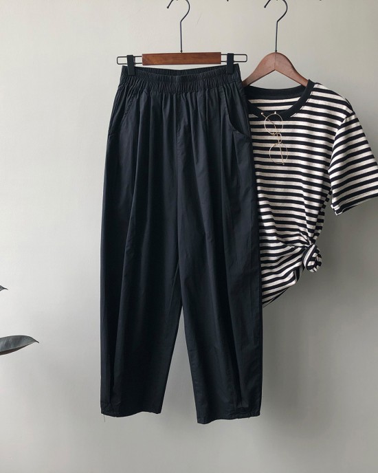 Elastic waist wide leg pants for women's thin Korean version loose new lazy casual pants