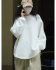 Early Autumn New Japanese Round Neck Silhouette Lightweight Air Layer Sweater Jelly Feel Skincare Leisure Slimming Casual Top for Women