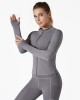 Outdoor sports quick drying tight fitting women's yoga jacket, running training high elasticity breathable jacket, long sleeved top, fitness suit