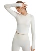 Yoga clothes new sexy side seam split naked sense of fitness long sleeve T wear casual running sports top women